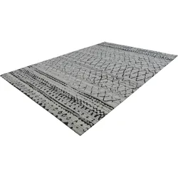 Teppich KAYOOM "Phoenix 113", beige (natur, grau), B:160cm H:6mm L:230cm, Wolle, Teppiche, Dezenter Jacquard-Teppich, Flachflor, Aus pflegeleichten Materialien