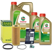 1x Ölwechsel Set - MANN-FILTER ÖLFILTER + 7 L CASTROL EDGE TITANIUM FST 5W-30 LL
