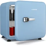 Klarstein Audrey Evo 43L Mini Kühlschrank - Retro-Design, Leise 40 dB, Kompakter Kühlschrank Klein mit Verstellbaren Füßen und Wendetür, Mecha... - Blau
