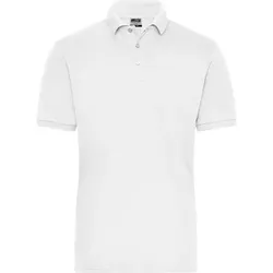 Herren Bio Workwear Poloshirt Stretch JN1806, weiß, Größe XL - weiss - XL
