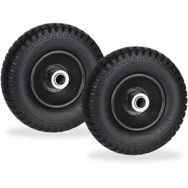 Relaxdays Schubkarrenrad 2,50-4 80 kg Schwarz