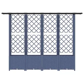 vidaXL Hochbeet mit Rankgitter und Dach 203 x 40 x 138 cm Grau