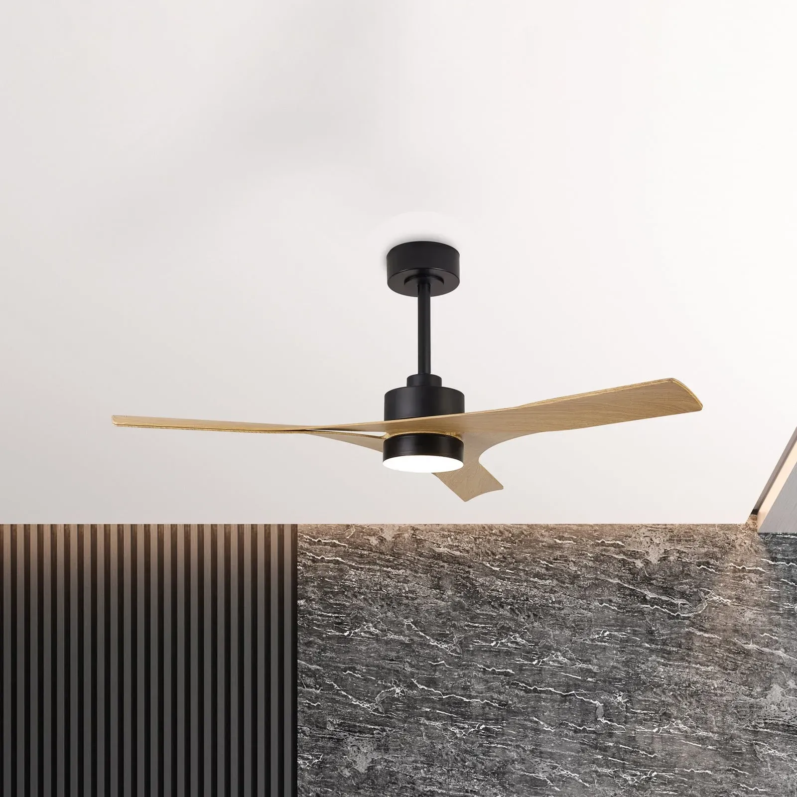 LED-Deckenventilator Thai holz DC-Motor leise CCT Mantra Iluminación, Thai, dimmbar, Holz, für Wohnzimmer, Kunststoff, Modern - 43.5