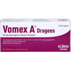 Klinge Pharma Vomex A Dragees 50 mg überzogene Tabletten 20 St.