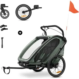 hauck Bike N Walk Duo Fahrradanhänger grün 2023