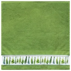 framsohn Geschirrtuch Frottier 'Kräuter' 50 x 50 cm Moos - Grün