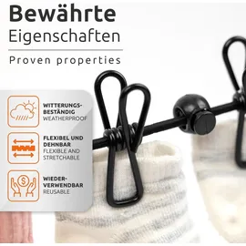 ECENCE Wäscheleine 2 Stück elastisch 1,75 - 3 m