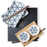 Moritz & Moritz Moritz & Sushi Set 10tlg. Blaue Blumen - B/H/T ca. 23,00x10,00x13,50