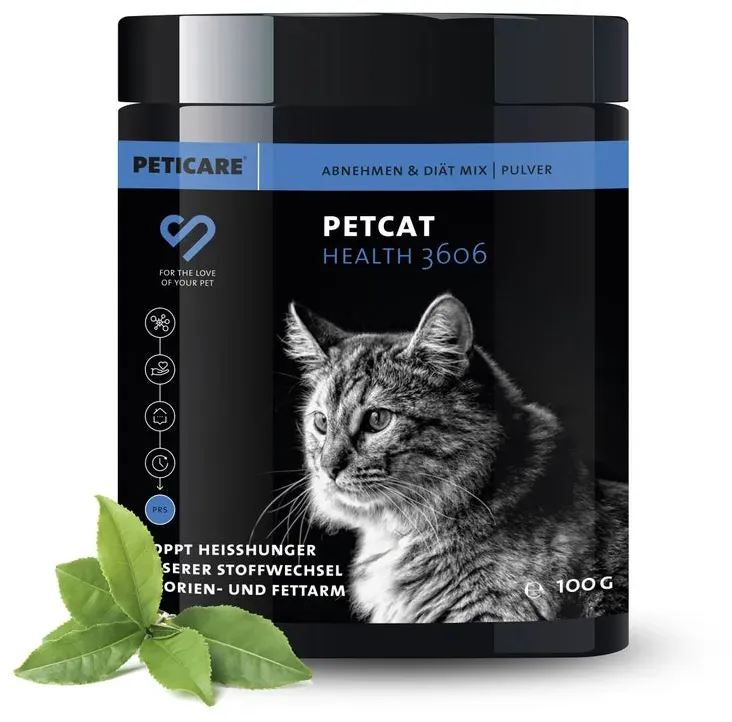 Peticare Diät Schlank Vital Pulver für Katzen, unterstützt Abnehmen-Prozess 100 g