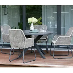 deVries 2 Dining-Sessel - 64x64x90cm - anthrazit - Polyethylen / Aluminium / Schaumstoff