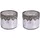 H&D Manufaktur Jinfa 2er Set Teelichthalter aus Glas Windlichter Kerzengläser Teelichtgläser Geschenk | Zylindrische Form| Elegantes Silber Ø 10cm x h 9cm