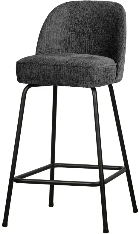 Barhocker Vogue aus Struktursamt, modernes Design, dunkelgrau Mountain, komfortabel gepolstert