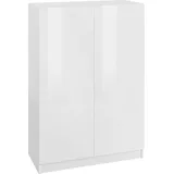 Schuhschrank BORCHARDT MÖBEL "Vaasa3", weiß (weiß hochglanz), B:76cm H:120cm T:35cm, Spanplatte, Schränke, Breite 76 cm