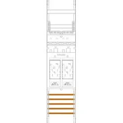f-tronic 7141010 Zählerfeld E16-10-10L, 1-feldrig, H=1050mm, 2-eHZ, kurze und lange Kabel E161010L