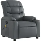 vidaXL Massagesessel Ilar Kunstleder 147 x 80,5 x 0 cm Grau mit Fernbedienung