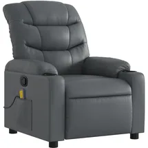 vidaXL Massagesessel Ilar Kunstleder 147 x 80,5 x 0 cm Grau mit Fernbedienung