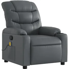 vidaXL Massagesessel Ilar Kunstleder 147 x 80,5 x 0 cm Grau mit Fernbedienung
