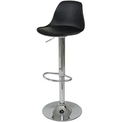 Mendler 2er-Set Barhocker HWC-B14, Tresenhocker Barstuhl Drehhocker, Kunstleder ~ schwarz