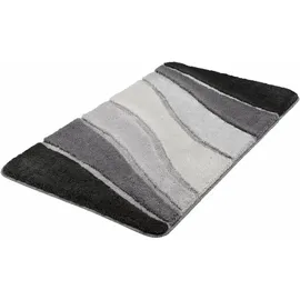 KLEINE WOLKE Badematte Ocean Grau 55 x 50 cm mit Ausschnitt