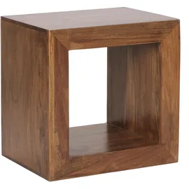 KADIMA DESIGN Sheesham Holz Standregal/Beistelltisch: Geradlinig, Handgefertigt, 44x44x33 cm.