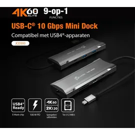 j5create JCD393-N 4K60 Elite USB-C 10Gbps Mini Dock