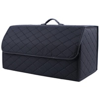 AVIRAA Autoleder Kofferraum-Organizer Taschen Kofferraumtasche für BMW 6 Series Cabriolet 6 Series GT 7 Series Zusammenklappbarer Kofferraumtasche Autozubehör, Black XL