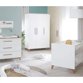 roba Ole Kombi-Kinderbett - Mitwachsendes Gitterbett mit Füßen aus Massivholz - - Umbaubar zum Juniorbett - Holz