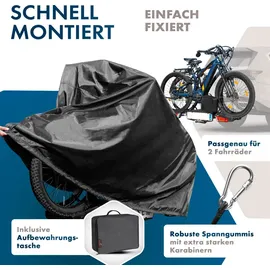Walser Fahrradabdeckung 100% wasserdicht für 2 Fahrräder schwarz