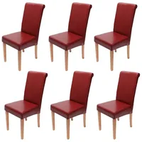 MCW Stühle, Lecce II, Leder ~ rot, helle Beine