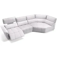 Sofanella Ecksofa Leder ADRIA, Eckcouch, Ecksofa, Sitzecke, Polsterecke, Leder Sofas, Ledersofa weiß