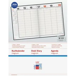 Rido Buchkalender magnum 18,3x24cm 1 Woche/2 Seiten Kunststoff Catana weinrot 2026