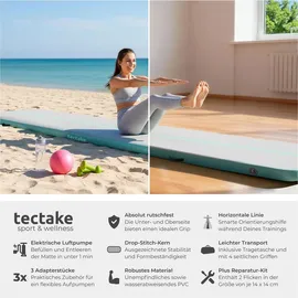 Tectake tectake® Airtrack Trainingsmatte aufblasbar, rutschfestes, hochwertiges PVC, inkl. Transporttasche, 397 x 104 x 10 cm