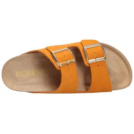 ROHDE Pantolette Velours Leder zwei Schnallen Komfortweite Alba 5590, Größe:37 EU, Farbe:Orange - Orange - 37