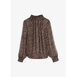 bonprix Chiffon-Bluse, schwarz, 38