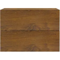 ML-Design Nachttisch hängend mit 2 Schubladen, Braun-Walnuss, 42x29x30 cm,
