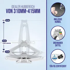 Alca Wagenheber Stahl 115–415mm Silber