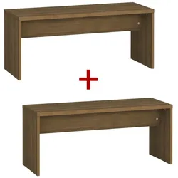 Umkleidebank 1+1 GRATIS, 1000 mm breit, Nussbaum