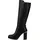 VAN HILL Damen Leicht Gefütterte Klassische Stiefel Plateau Vorne Schuhe 840613, Farbe: Schwarz, Größe: 36 - Schwarz - 36