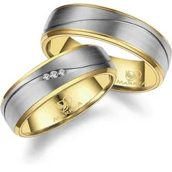 Partnerring MARRYA "Diamant Titan Ringe Trauringe Eheringe Partnerringe" Gr. 66, gold (herren ring, silber, gold), Fingerringe, Damen, 66, Titan
