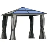 Outsunny Pavillon Dunkelgrau, Kunststoff B/H/L: ca. 300x265x300 cm