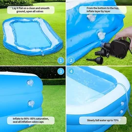 northix Aufblasbarer Gartenpool 245 x 150 x 43 cm blau/weiß