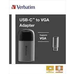 Adapter, 24x50mm, silber, 49145, USB-C zu VGA Adapter