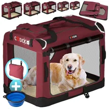 CADOCA Tiertransportbox XL 82 x 56 x 58 cm Dunkelrot