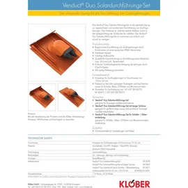 Klüber Klöber Venduct DUO Solardurchführungs-set rot Universal