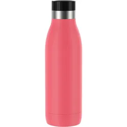 Isolierflasche EMSA "Trinkflasche Bludrop", orange (koralle), H:21,5cm, Edelstahl, Trinkflaschen, Edelstahl, Quick-Press Deckel, 360 Trinkgenuss, 12h warm/24h kühl