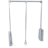 Emuca Closet Hang 830-1150 Mm Faltbarer Kleiderbügel - Kleiderlift für Schrank, Ausziehbarer Kleiderlift 830-1150mm Breite, Schrankinnenseiten Montage, Verchromt, Stahl