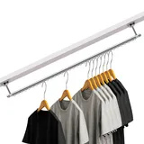 Wonderjune Schrankstange zum Aufhängen an der Decke, Kleiderständer in jedem Winkel, Kleiderstange, Wandhalterung, schräge Deckenlösungen für Dachboden, Schlafzimmer, unter Treppen, Aufbewahrung