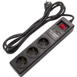 Steckerleiste 3 Schuko Steckdosen Typ F + 2xusb 3m   Schwarz