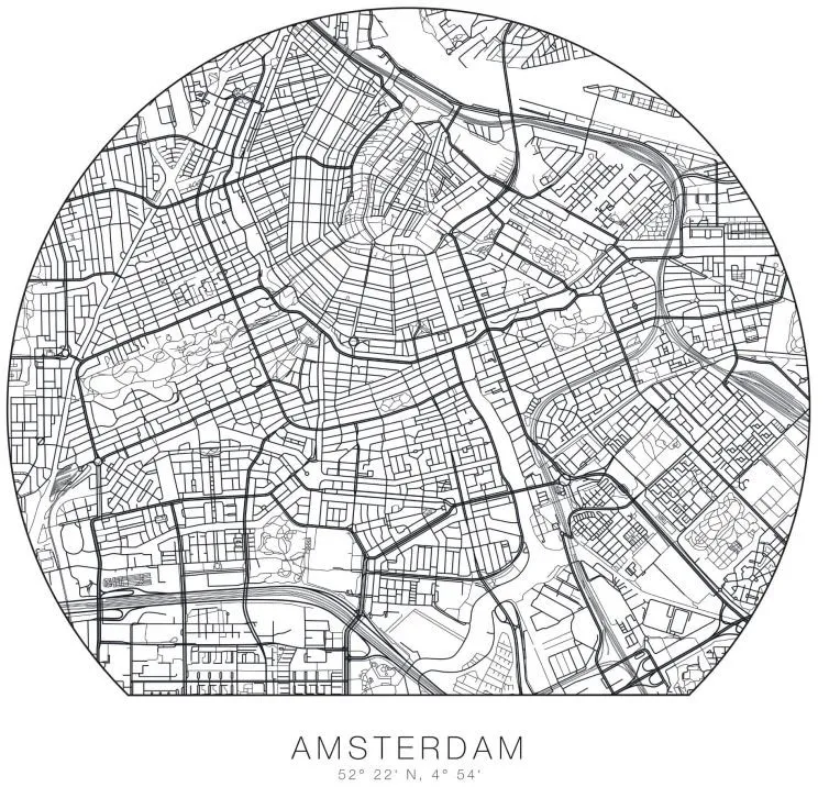 Wall-Art Wandtattoo »Stadtplan Amsterdam Tapete«, (1 St.), selbstklebend, entfernbar Wall-Art schwarz