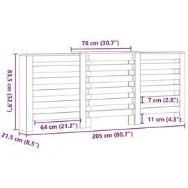 vidaXL Heizkörperverkleidung Grau Sonoma 205x21,5x83,5 cm